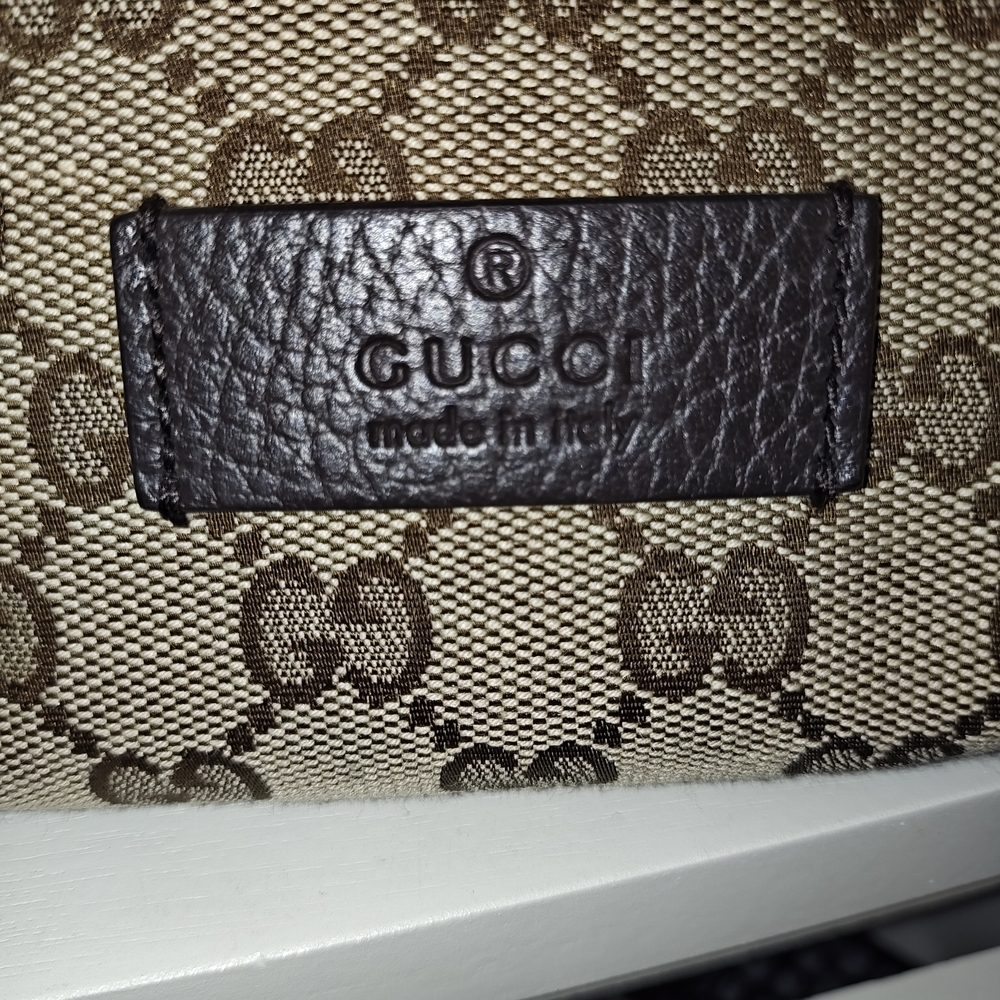 Gucci Brown Monogram Drawstring Backpack - Picture 2 of 15